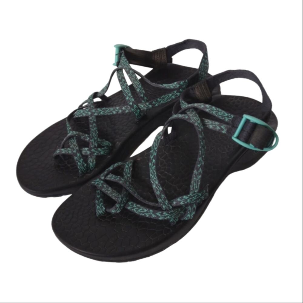 Chaco Double Strap Sandals Turquoise Black size 11
